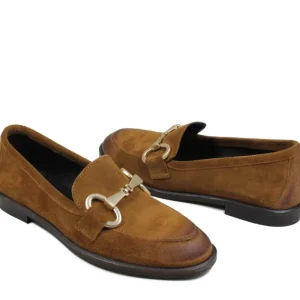 Stringate & Mocassini | In Time Mocassini da Donna in camoscio con morsetto "MADAME" - Cuoio