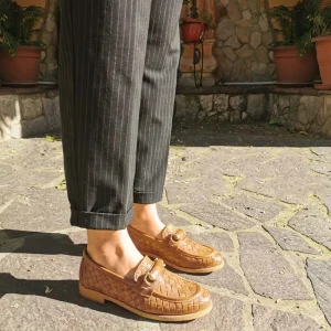Stringate & Mocassini | Personal Mocassini da Donna in Pelle Intrecciata "MOKA" - Cuoio