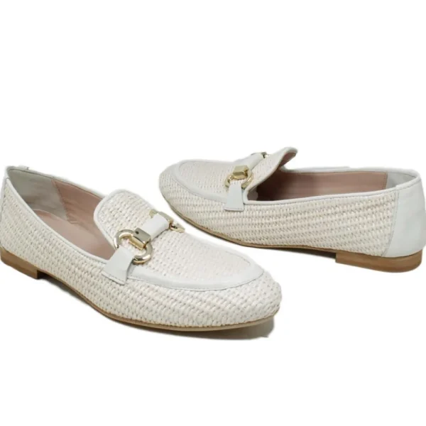 Stringate & Mocassini | Personal Mocassini da Donna in Rafia e Nappa "JANE" - Beige