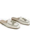 Stringate & Mocassini | Sabot | Personal Sabot Flat in Rafia e Camoscio con Nappine "CAPRI" - Beige