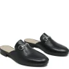 Sandali Bassi | Sabot | Made in Italy Sabot in Pelle con Morsetto Metallico "KB08" - Nero