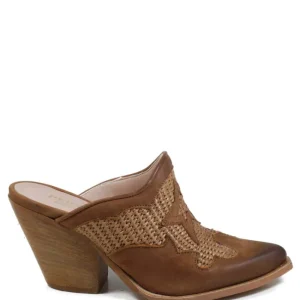 Sabot | Scarpe Con Tacco | Personal Sabot Texani con Tacco Alto "VEGA" - Nabuk e Rafia Cuoio