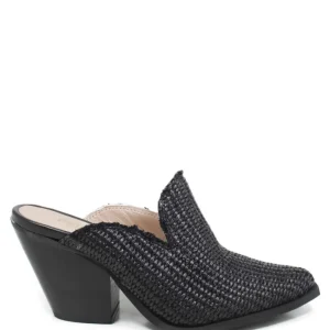 Sabot | Scarpe Con Tacco | Personal Sabot Texani con Tacco Alto "DEBRA" - Rafia Nero