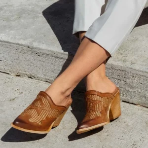 Sabot | Scarpe Con Tacco | Personal Sabot Texani con Tacco Alto "VEGA" - Nabuk e Rafia Cuoio