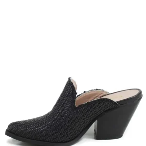 Sabot | Scarpe Con Tacco | Personal Sabot Texani con Tacco Alto "DEBRA" - Rafia Nero