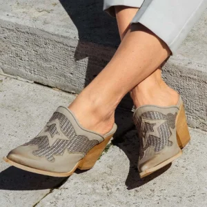 Sabot | Scarpe Con Tacco | Personal Sabot Texani con Tacco Alto "VEGA" - Nabuk e Rafia Taupe