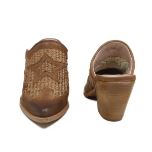 Sabot | Scarpe Con Tacco | Personal Sabot Texani con Tacco Alto "VEGA" - Nabuk e Rafia Cuoio