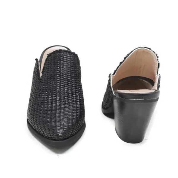 Sabot | Scarpe Con Tacco | Personal Sabot Texani con Tacco Alto "DEBRA" - Rafia Nero