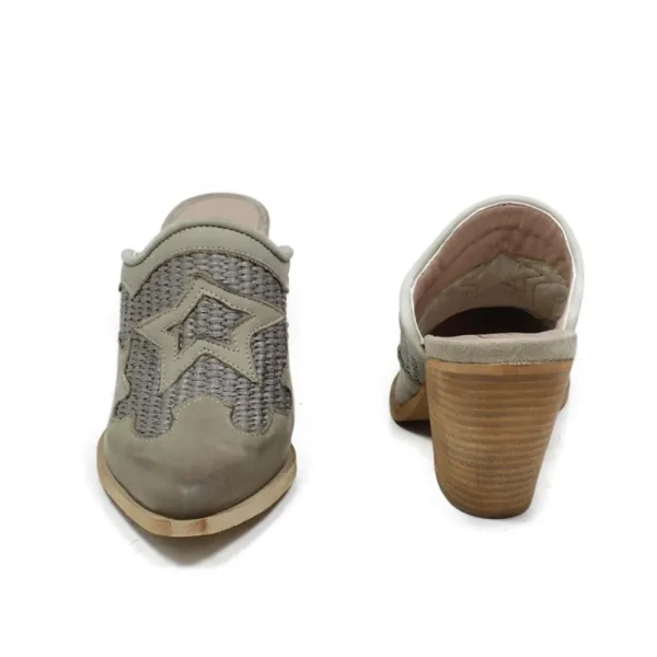 Sabot | Scarpe Con Tacco | Personal Sabot Texani con Tacco Alto "VEGA" - Nabuk e Rafia Taupe