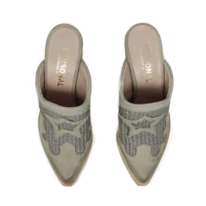 Sabot | Scarpe Con Tacco | Personal Sabot Texani con Tacco Alto "VEGA" - Nabuk e Rafia Taupe