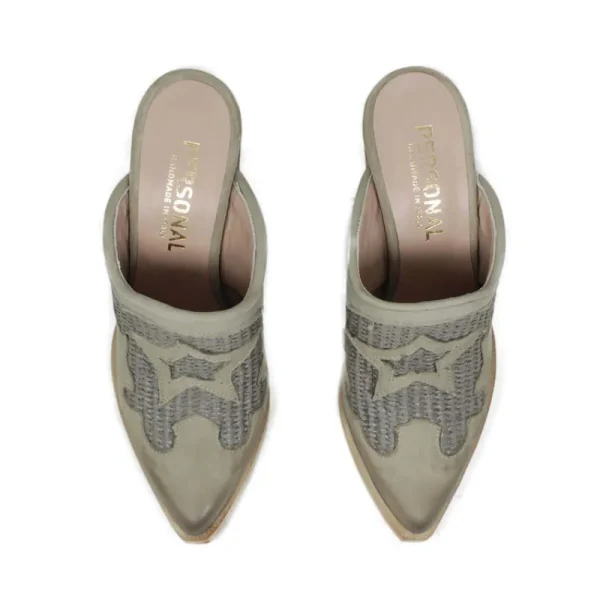 Sabot | Scarpe Con Tacco | Personal Sabot Texani con Tacco Alto "VEGA" - Nabuk e Rafia Taupe