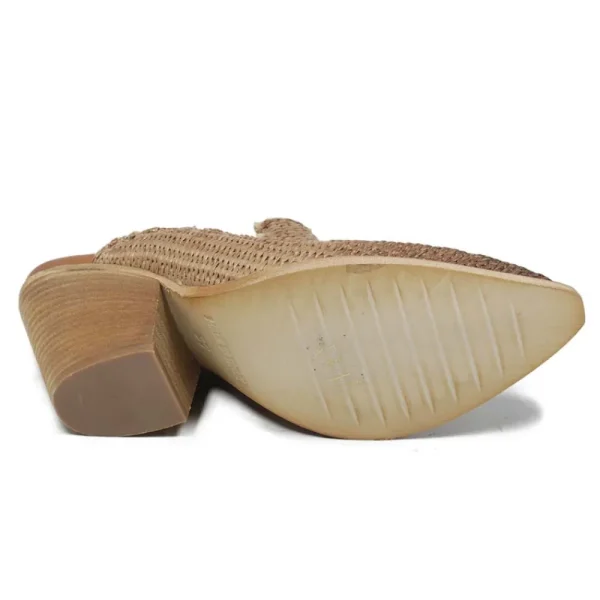 Sabot | Scarpe Con Tacco | Personal Sabot Texani con Tacco Alto "DEBRA" - Rafia Cuoio