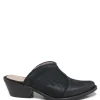 Sabot | Scarpe Con Tacco | Personal Sabot Texani Ricamati con Tacco Medio "ADEL" - Nabuk Nero