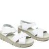 Sandali Con Zeppa | Sandali Bassi | Mañana Sandali Bassi Comodi Flexy in Pelle "F13" - Bianco