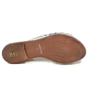 Sandali Bassi | In Time Sandali Bassi Flat Traforati in Pelle "Patty" - Platino