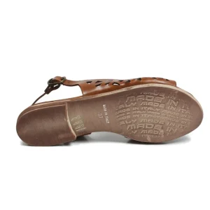 Sandali Bassi | In Time Sandali Bassi Flat Traforati in Pelle "Patty" - Cuoio
