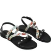 Sandali Bassi | Personal Sandali Bassi in Pelle con Borchie a Stella e Foulard "Star" - Nero