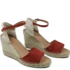 Espadrillas | Sandali Con Zeppa | Mañana Sandali Espadrillas Spuntati in Camoscio Zeppa Alta "809" - Rosso