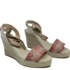Espadrillas | Sandali Con Zeppa | Mañana Sandali Espadrillas Spuntati in Pelle Zeppa Alta Lacci Alla Caviglia "819" - Rosa