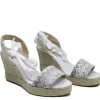 Espadrillas | Sandali Con Zeppa | Mañana Sandali Espadrillas Spuntati in Pelle Zeppa Alta Lacci Alla Caviglia "819" - /Lilla Bianco