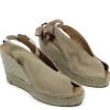 Espadrillas | Sandali Con Zeppa | Mañana Sandali Espadrillas Spuntati in Camoscio Zeppa Alta "808" - Beige