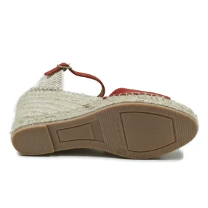 Espadrillas | Sandali Con Zeppa | Mañana Sandali Espadrillas Spuntati in Camoscio Zeppa Alta "809" - Rosso