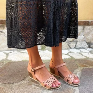 Sandali Con Zeppa | Mañana Sandali in Pelle con Zeppa Media Comfort Fit "V06" - Nude