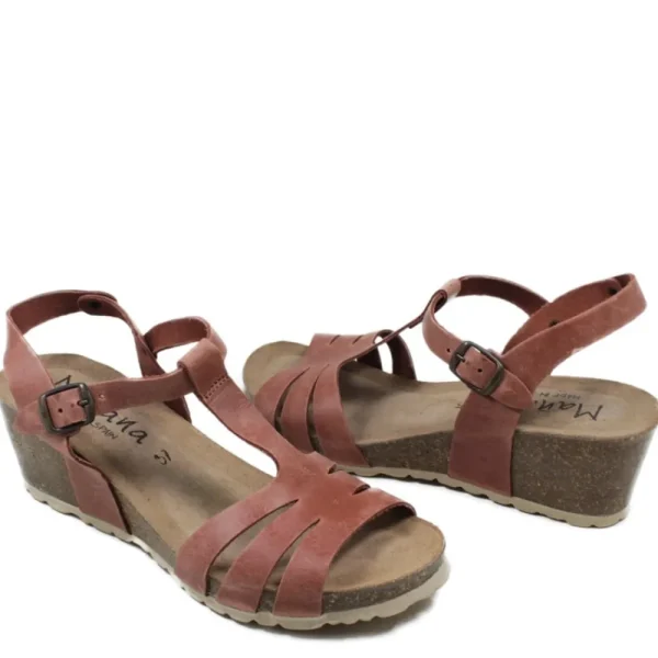 Sandali Con Zeppa | Mañana Sandali in Pelle con Zeppa Media Comfort Fit "Sprinter" - Cuoio