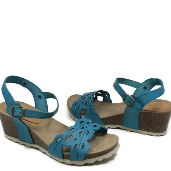 Sandali Con Zeppa | Mañana Sandali in Pelle con Zeppa Media Comfort Fit "V06" - Blu
