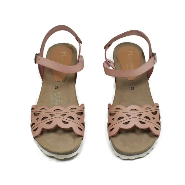 Sandali Con Zeppa | Mañana Sandali in Pelle con Zeppa Media Comfort Fit "V06" - Nude