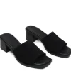 Sandali Con Tacco | Scarpe Con Tacco | Mañana Sandali Spuntati con Tacco Medio "PN03" - Camoscio Nero