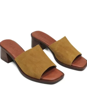 Scarpe Con Tacco | Sandali Con Tacco | Mañana Sandali Spuntati con Tacco Medio "PN03" - Camoscio Cuoio