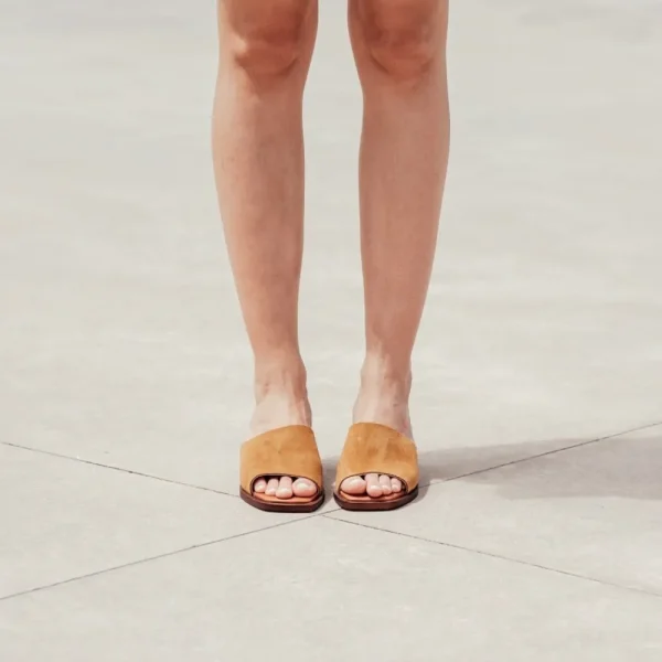 Scarpe Con Tacco | Sandali Con Tacco | Mañana Sandali Spuntati con Tacco Medio "PN03" - Camoscio Cuoio