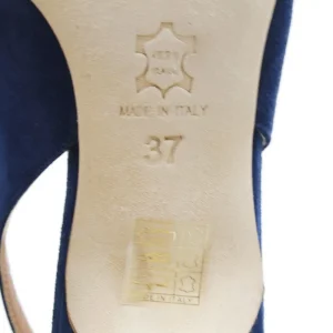 Scarpe Con Tacco | Made in Italy Slingback con Tacco a rocchetto 6cm "V51" - Camoscio Blu