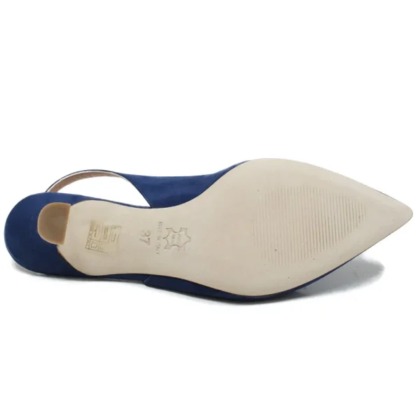Scarpe Con Tacco | Made in Italy Slingback con Tacco a rocchetto 6cm "V51" - Camoscio Blu