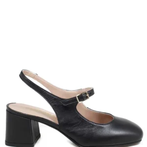 Scarpe Con Tacco | Personal Slingback Mary Jane con Tacco Comodo "Tesia" - Nappa Nero