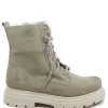 Anfibi | Bikers Estivi | Personal Stivaletti Anfibi in Camoscio con Lacci di Strass "BRIX"  - Beige