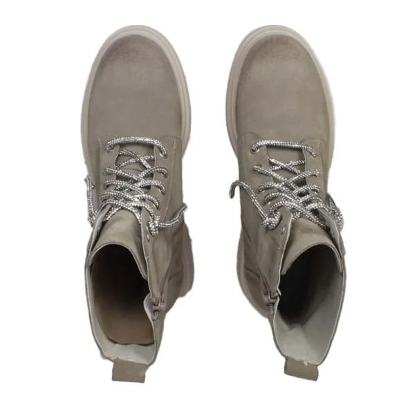 Anfibi | Bikers Estivi | Personal Stivaletti Anfibi in Camoscio con Lacci di Strass "BRIX"  - Beige