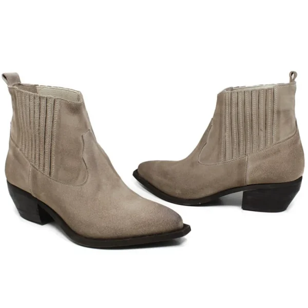 Tronchetti | Stivali Texani | Personal Stivaletti Ankle Boots Texani con Elastico  "WISE" - Crosta Avana