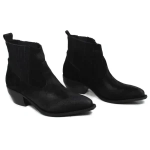 Tronchetti | Stivali Texani | Personal Stivaletti Ankle Boots Texani con Elastico  "WISE" - Camoscio Nero
