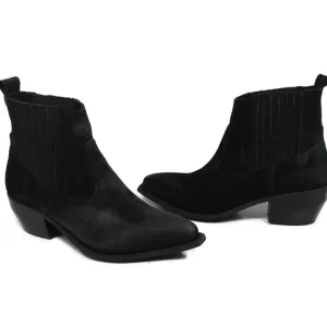 Tronchetti | Stivali Texani | Personal Stivaletti Ankle Boots Texani con Elastico  "WISE" - Camoscio Nero