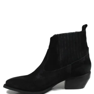 Tronchetti | Stivali Texani | Personal Stivaletti Ankle Boots Texani con Elastico  "WISE" - Camoscio Nero