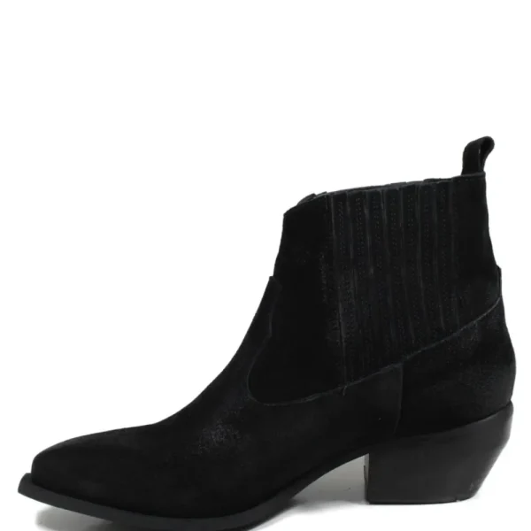Tronchetti | Stivali Texani | Personal Stivaletti Ankle Boots Texani con Elastico  "WISE" - Camoscio Nero
