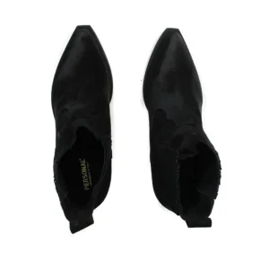 Tronchetti | Stivali Texani | Personal Stivaletti Ankle Boots Texani con Elastico  "WISE" - Camoscio Nero