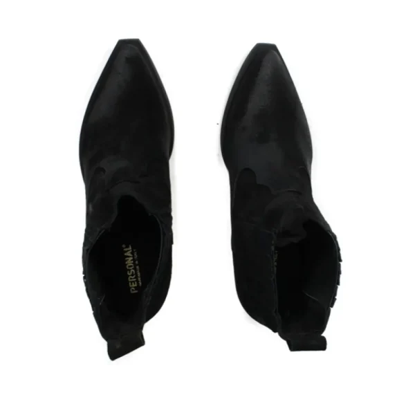 Tronchetti | Stivali Texani | Personal Stivaletti Ankle Boots Texani con Elastico  "WISE" - Camoscio Nero