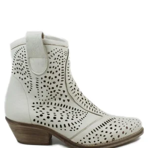 Stivali Con Tacco | Stivali Estivi | Personal Stivaletti Bassi Texani Camperos Laserati "MAYA" - Beige