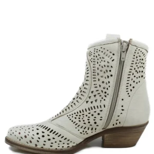 Stivali Con Tacco | Stivali Estivi | Personal Stivaletti Bassi Texani Camperos Laserati "MAYA" - Beige