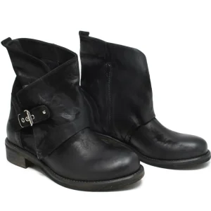 Stivali Estivi | Bikers Estivi | In Time Stivaletti Biker Asimmetrici Estivi "MT/B" - Nabuk Nero