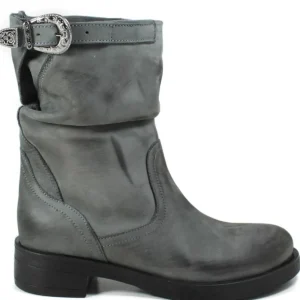 Bikers Invernali | Stivali Invernali | In Time Stivaletti Biker Boots Bassi "NOA/B" - Nabuk Grigio