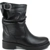 Stivali Invernali | Bikers Invernali | In Time Stivaletti Biker Boots Bassi "NOA/B" - Pelle Nero